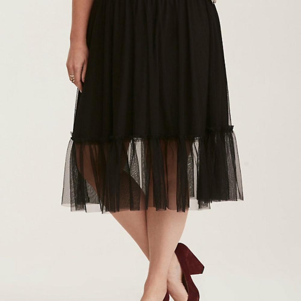 WHIMSY-Prom-Punk WITCH-BRIDGERTON-FAIRY-Torrid Mesh Illusion Skater Skirt Size 3